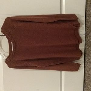 Be Cool boutique rust colored crew neck knit sweater, women's size large